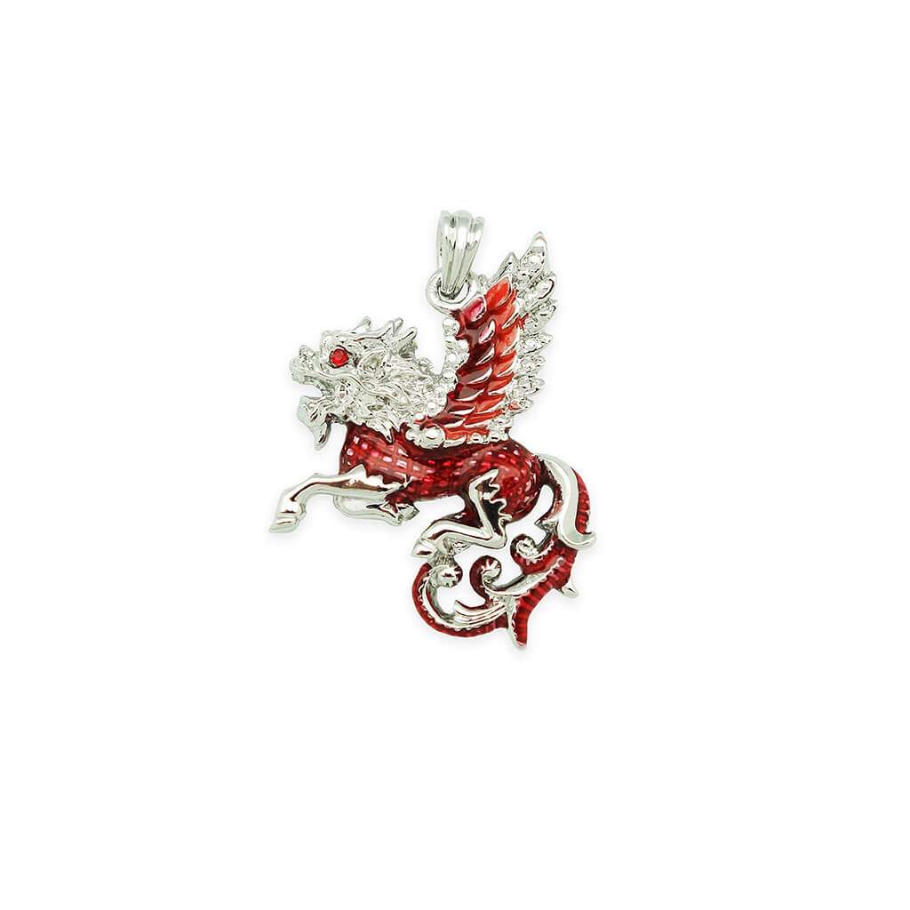 Winged Chilin Pendant (Red)