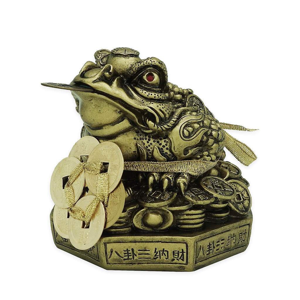 6 Emperors' Coins Money Frog on Bagua (Large)