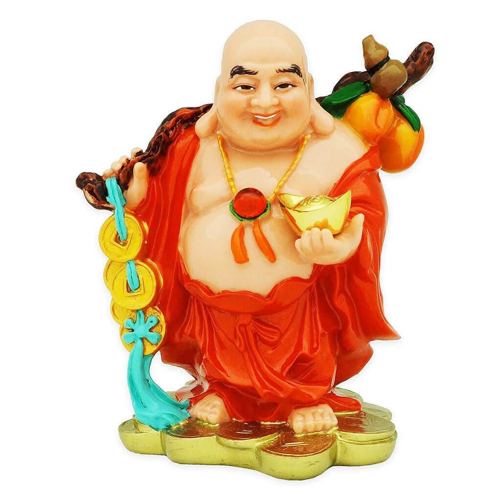 Red Robe Laughing Buddha on Treasure (Large)