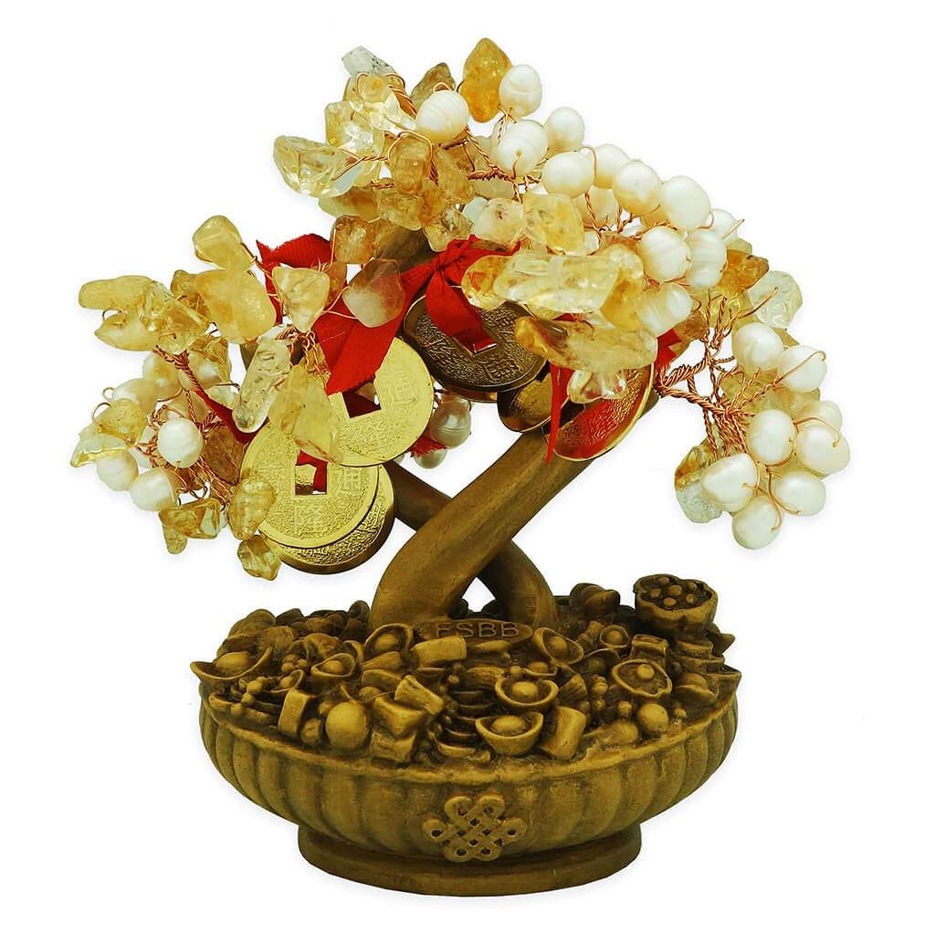 PEARL BLOSSOMING CITRINE Tree for Wealth Harvesting