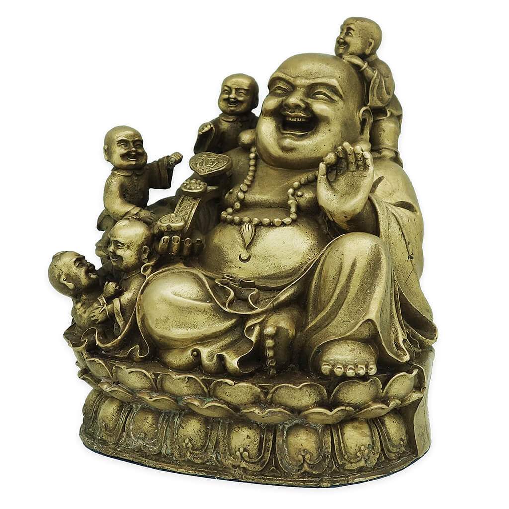 Bronze Kids Fulfilling Laughing Buddha (X-Large)