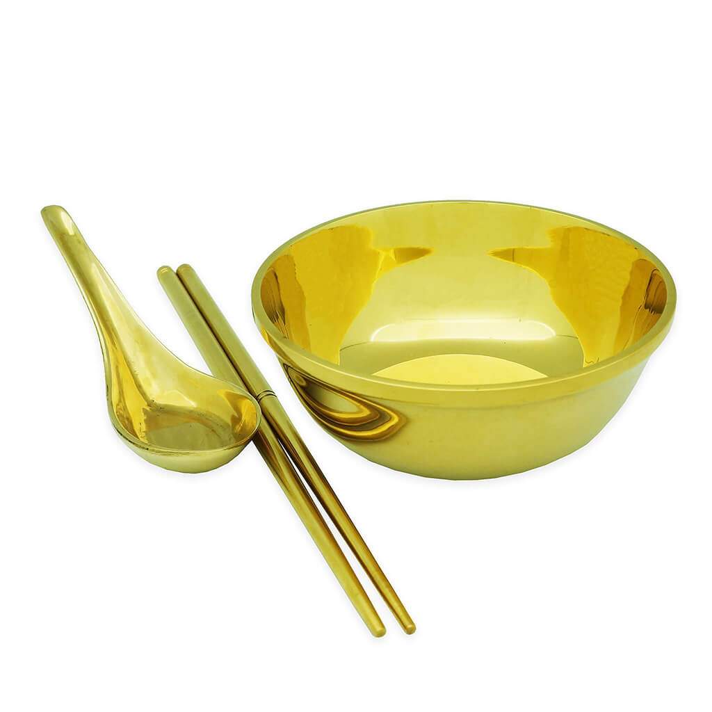 Golden Rice Bowl Set for Never Ending Wealth and Abundance
